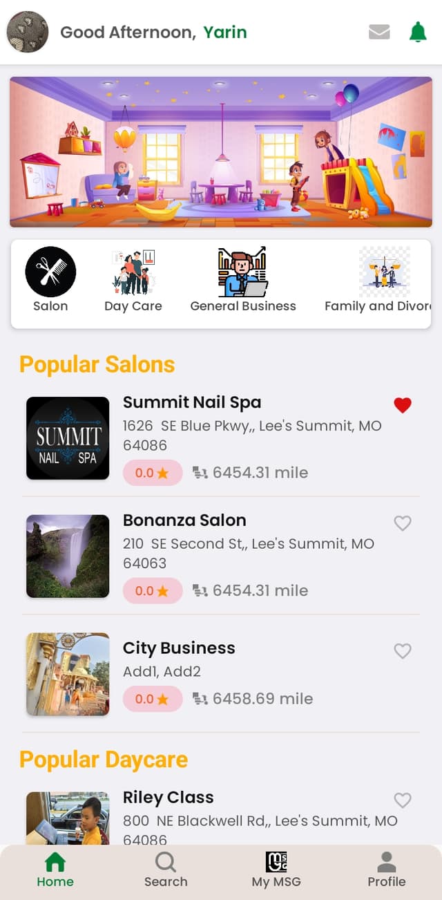 MyServiceGo App Screen
